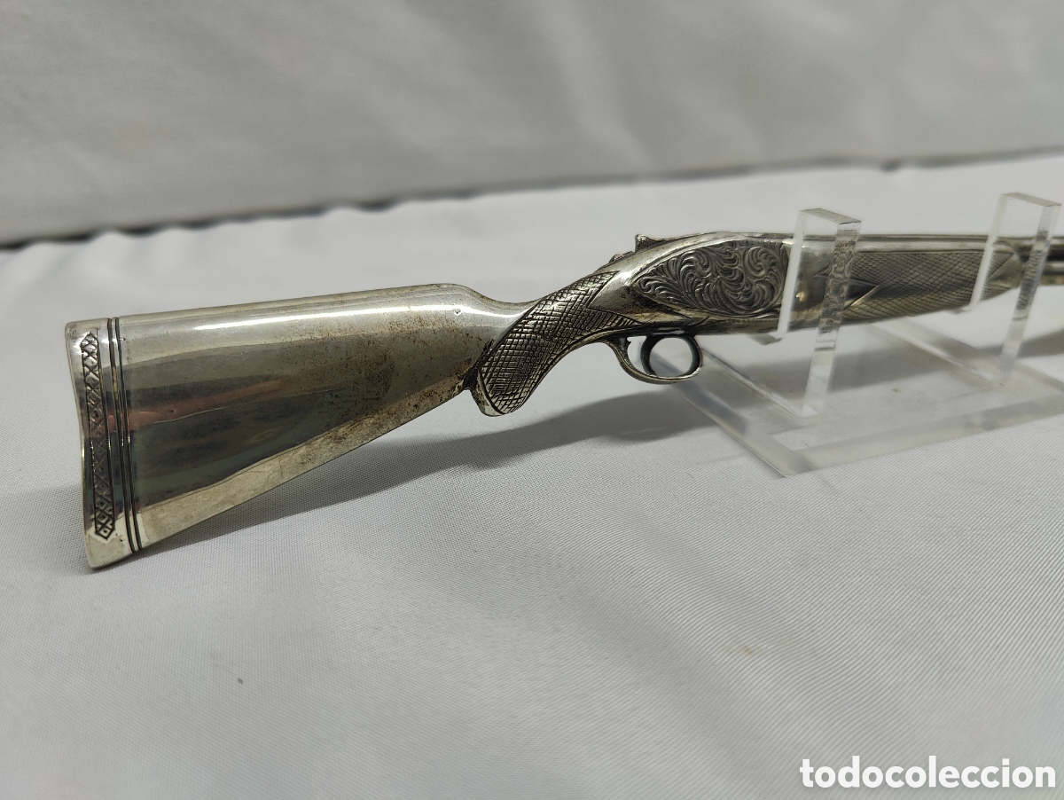 Antig&uuml;edades: ESCOPETA MINIATURA DE PLATA - Foto 15