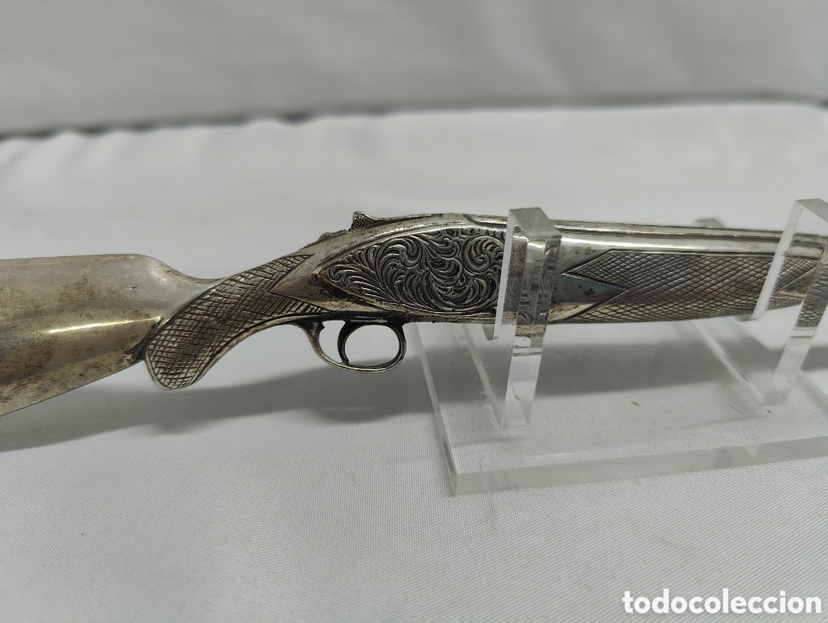 Antig&uuml;edades: ESCOPETA MINIATURA DE PLATA - Foto 16