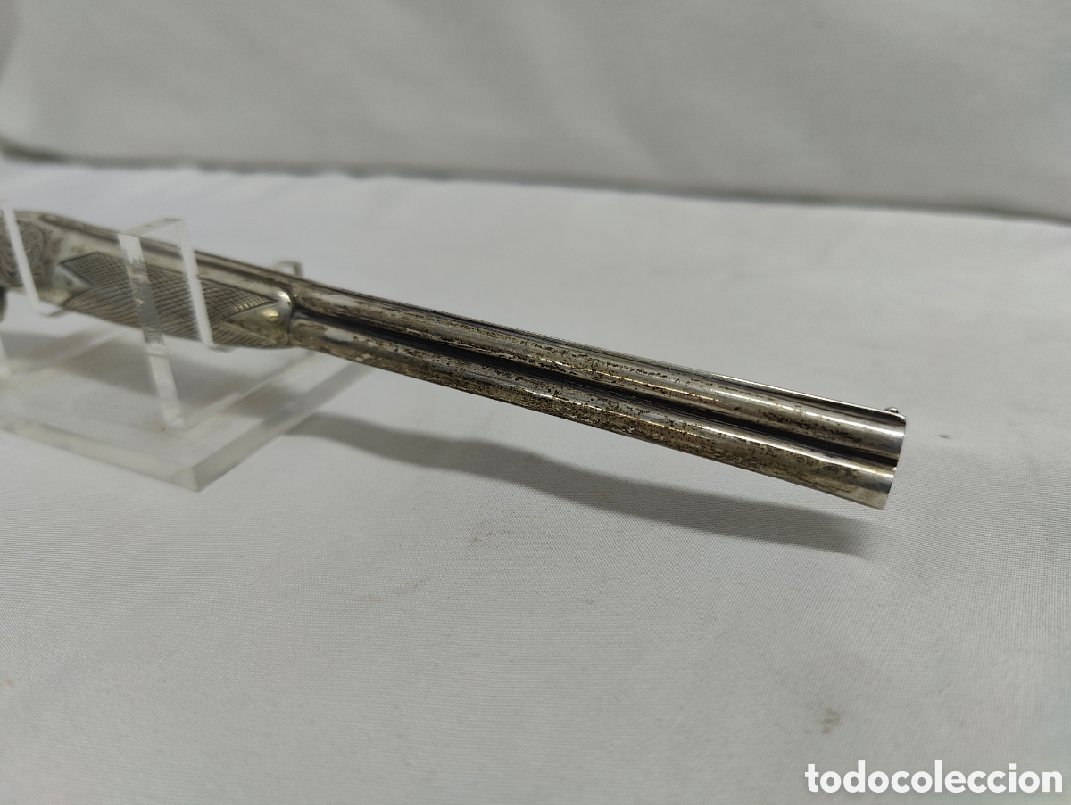 Antig&uuml;edades: ESCOPETA MINIATURA DE PLATA - Foto 17