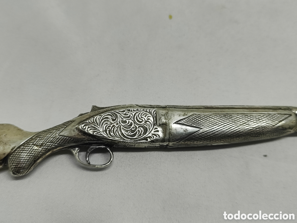Antig&uuml;edades: ESCOPETA MINIATURA DE PLATA - Foto 21