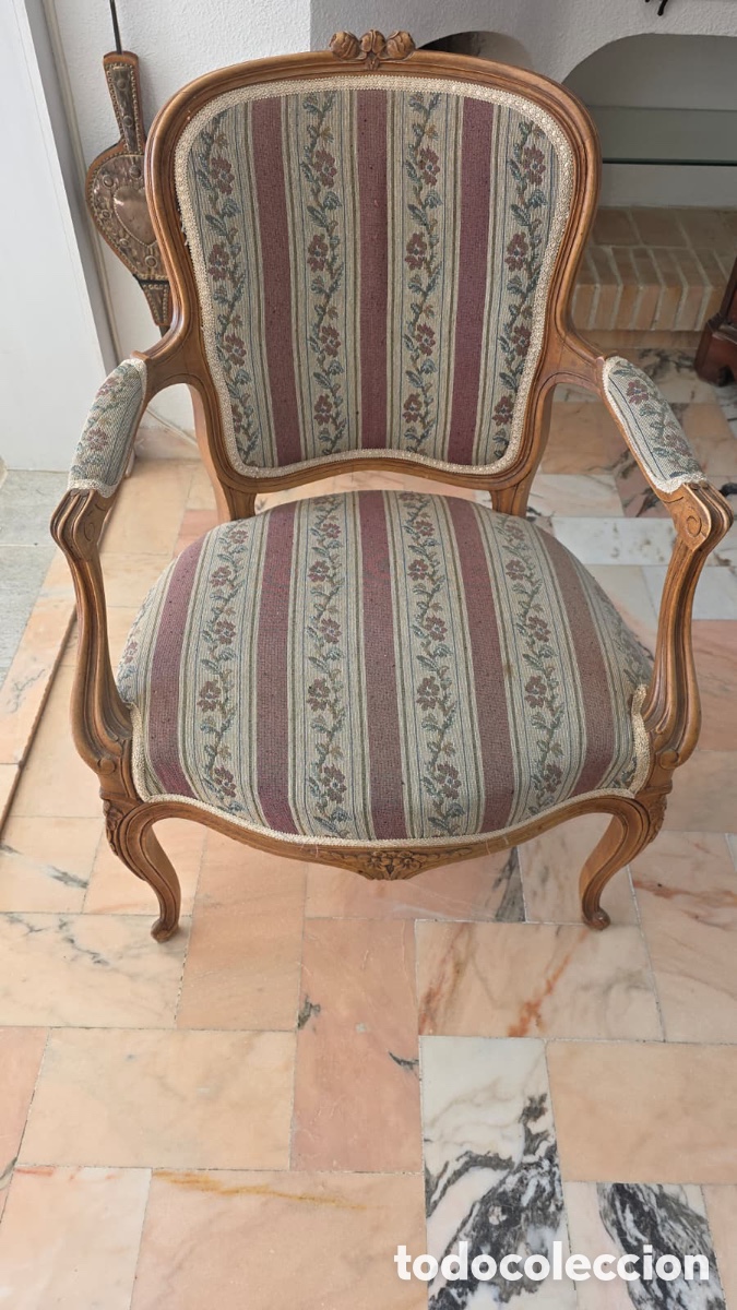 Antig&uuml;edades: sill&oacute;n estilo Luis XV rococo - Foto 1