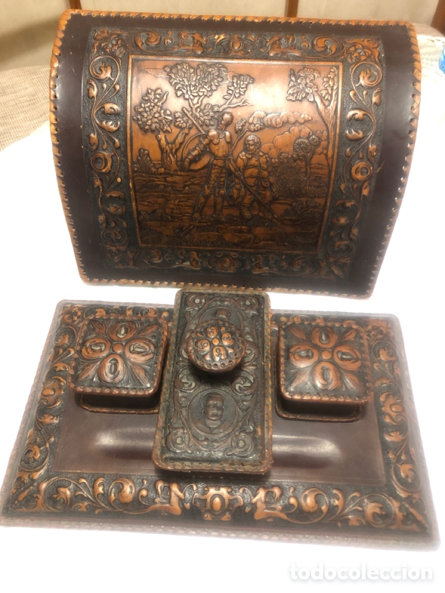 Antig&uuml;edades: Conjunto de escritorio repujado - Foto 1