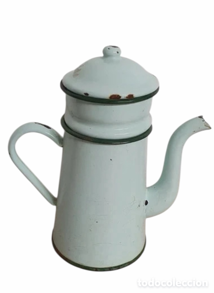 Antiguidades: Antigua cafetera francesa esmaltada