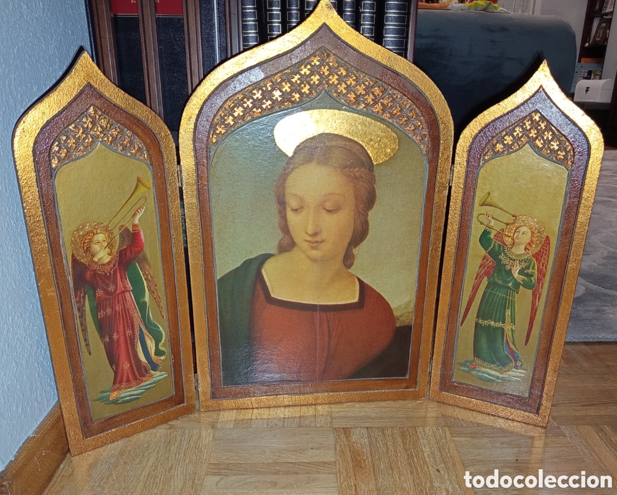 Antiguidades: Tr&iacute;ptico religioso en buen estado