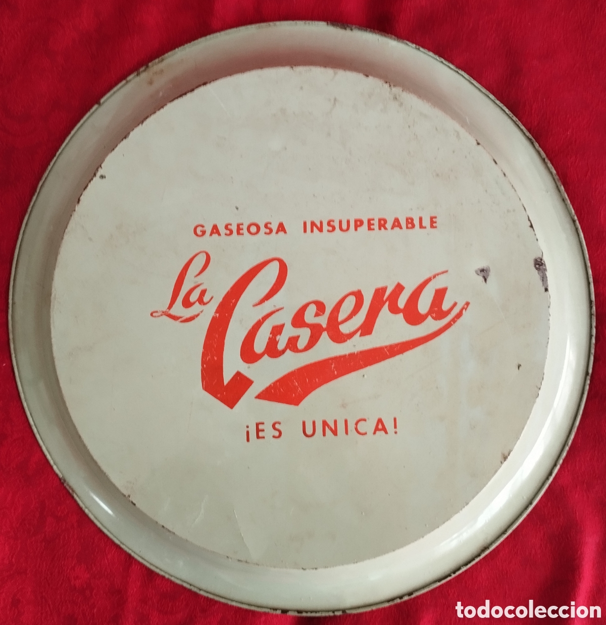 Antig&uuml;edades: Antigua Bandeja y Botella LA Casera. - Foto 8