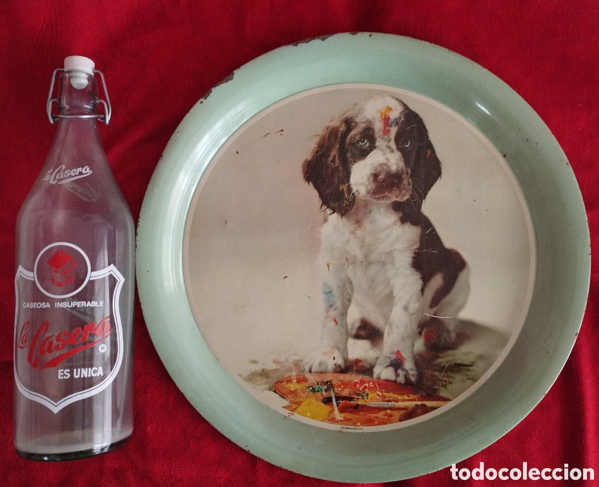 Antig&uuml;edades: Antigua Bandeja y Botella LA Casera. - Foto 9