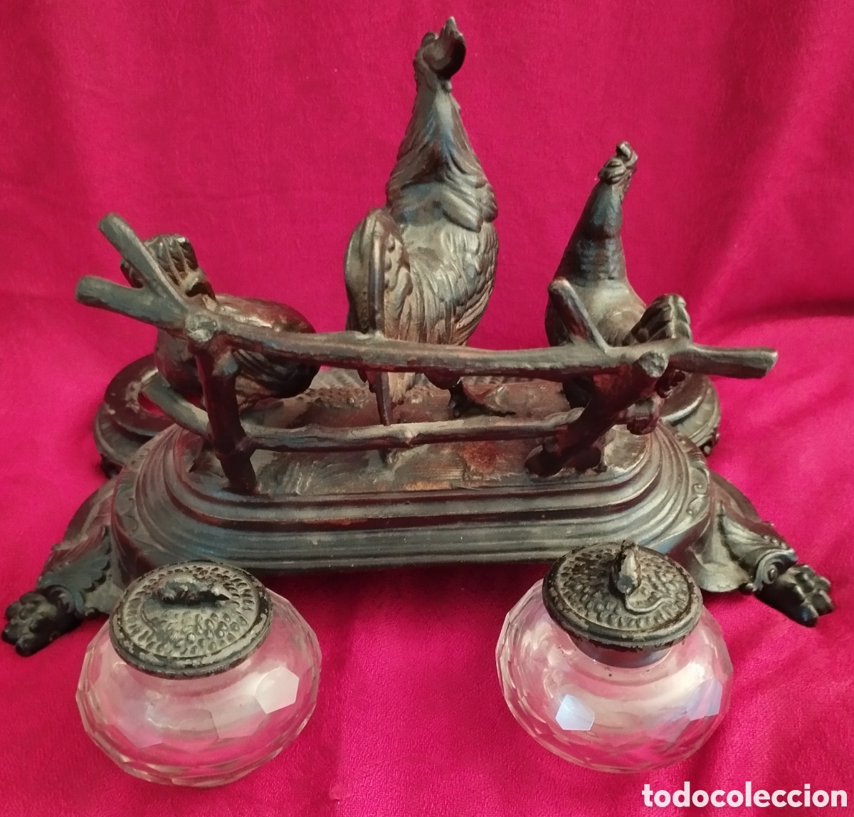 Antig&uuml;edades: Antiguo Tintero Peltre. - Foto 14