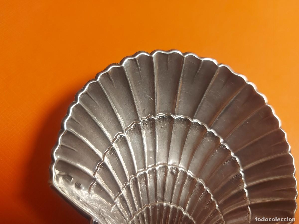 Antig&uuml;edades: BANDEJA PEQUENA CONCHA DE PLATA CONTRASTADA - Foto 8