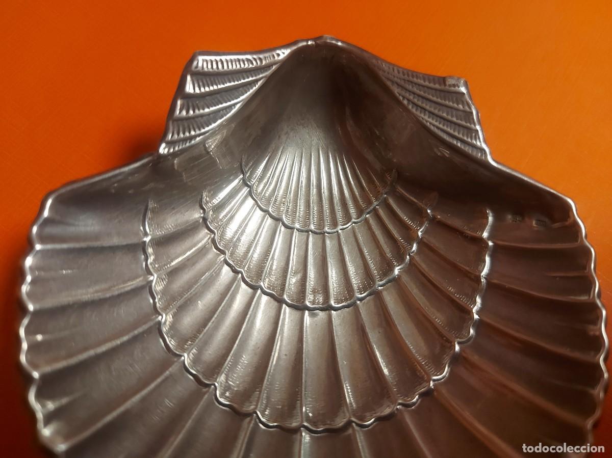 Antig&uuml;edades: BANDEJA PEQUENA CONCHA DE PLATA CONTRASTADA - Foto 10