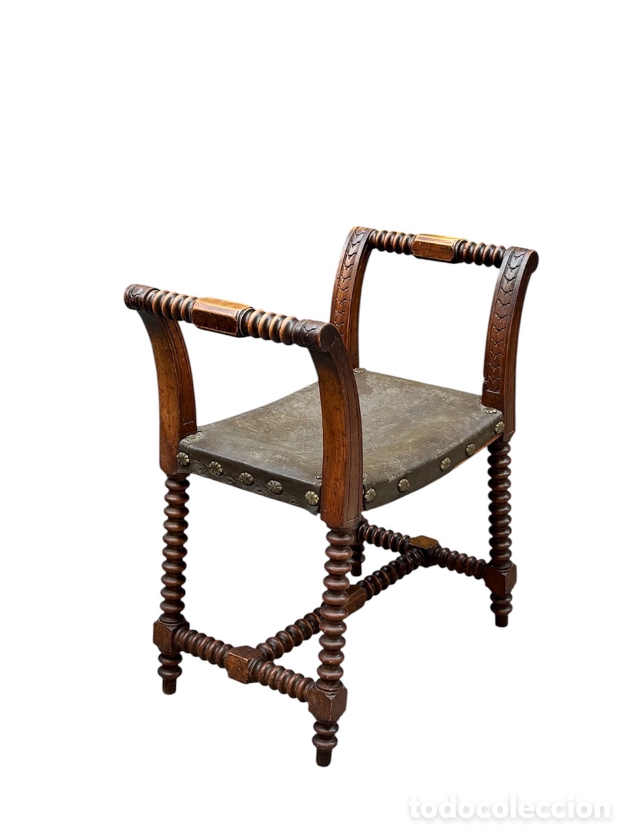 Antig&uuml;edades: Silla colonial espa&ntilde;ola Circa 1.890. - Foto 3