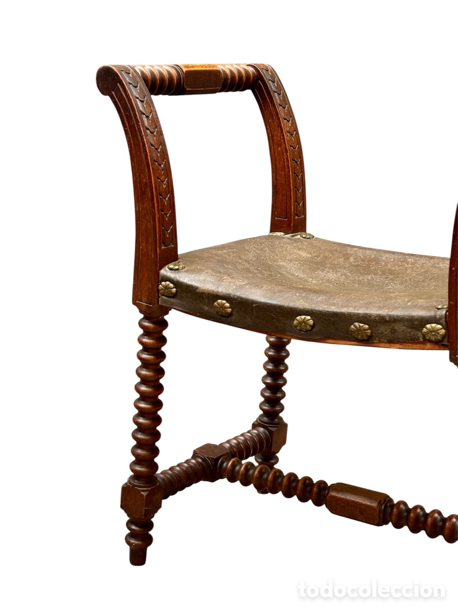 Antig&uuml;edades: Silla colonial espa&ntilde;ola Circa 1.890. - Foto 5