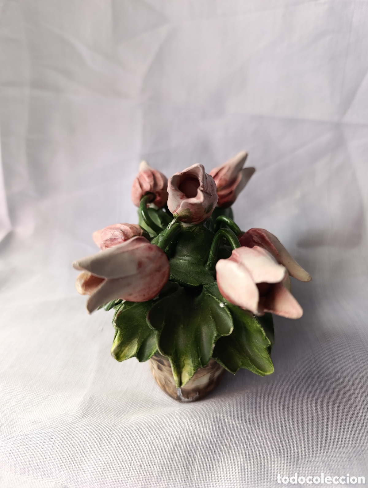 Antig&uuml;edades: Cesto de flores Capodimonte - Foto 3
