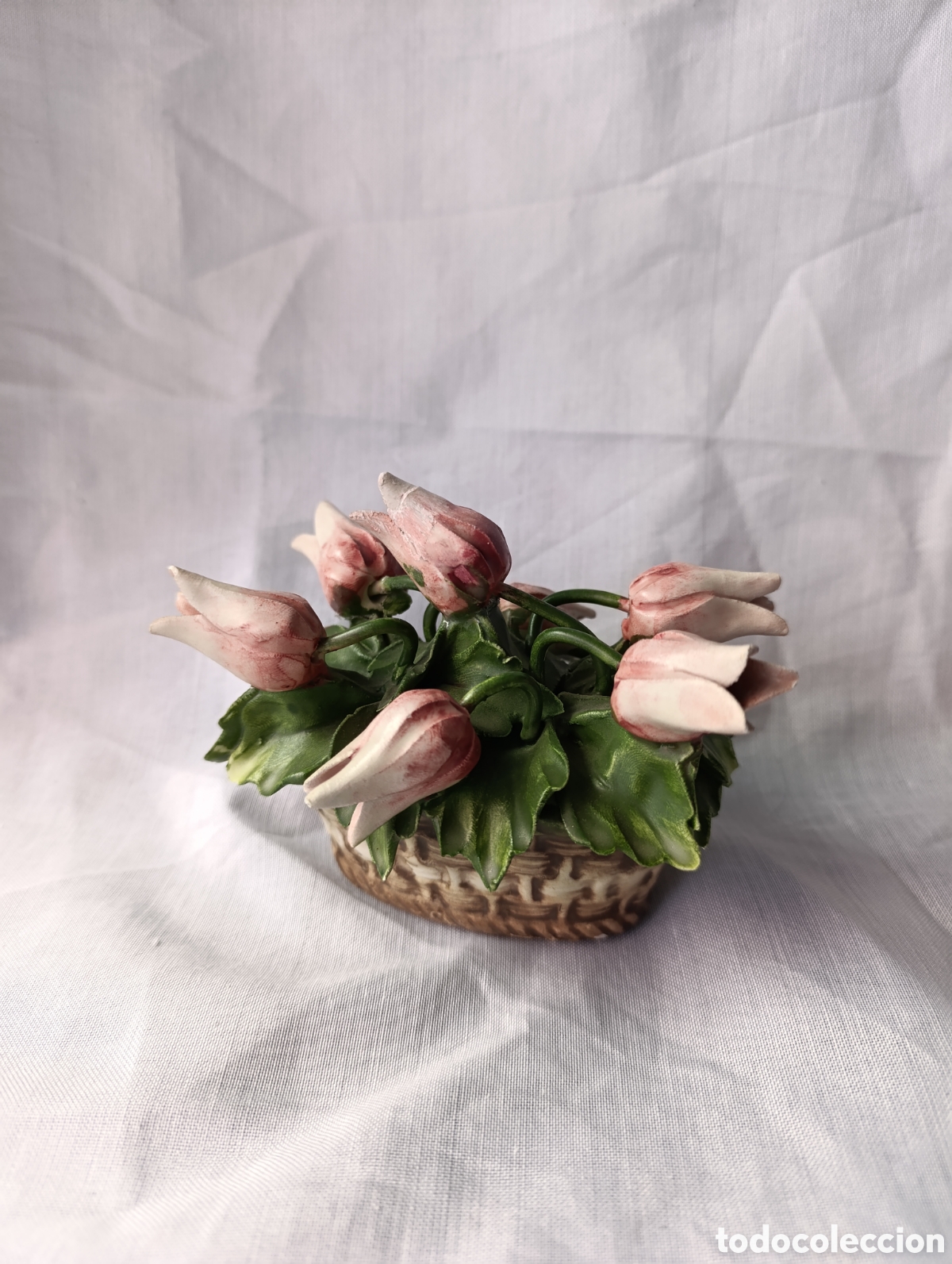 Antig&uuml;edades: Cesto de flores Capodimonte - Foto 6