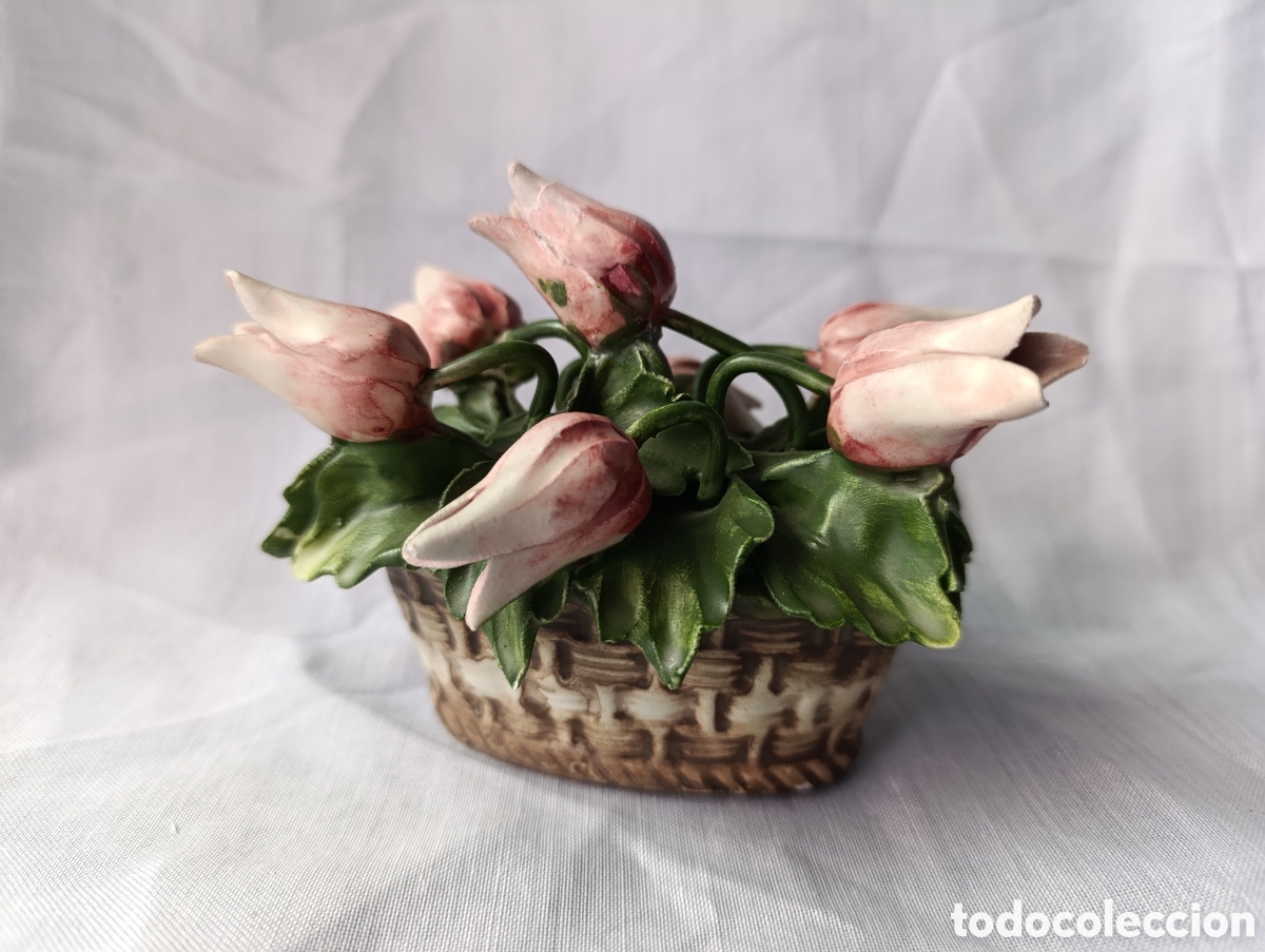 Antig&uuml;edades: Cesto de flores Capodimonte - Foto 7