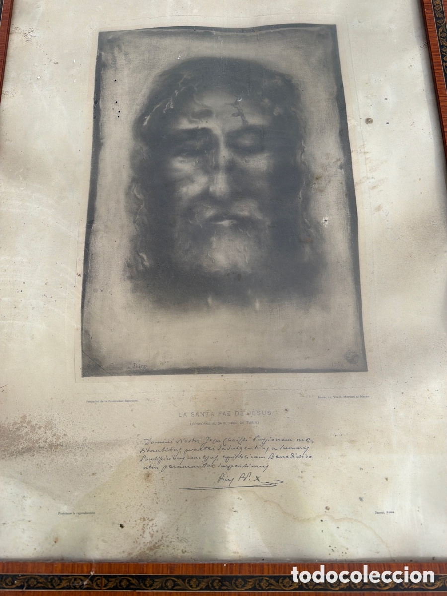 Antiguidades: Litograf&iacute;a religiosa firmada