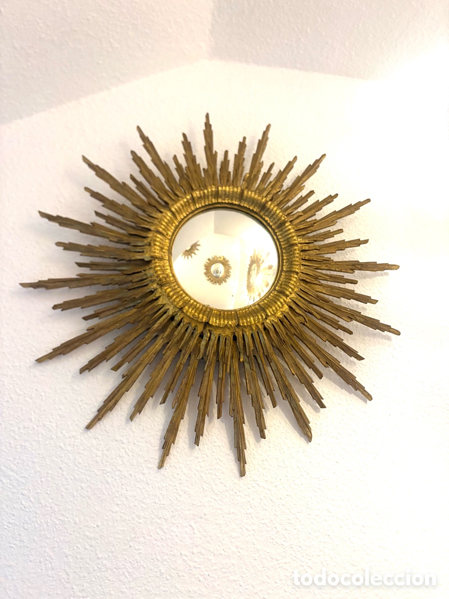 Antig&uuml;edades: ESPEJO SOL MADERA DORADA - Foto 10