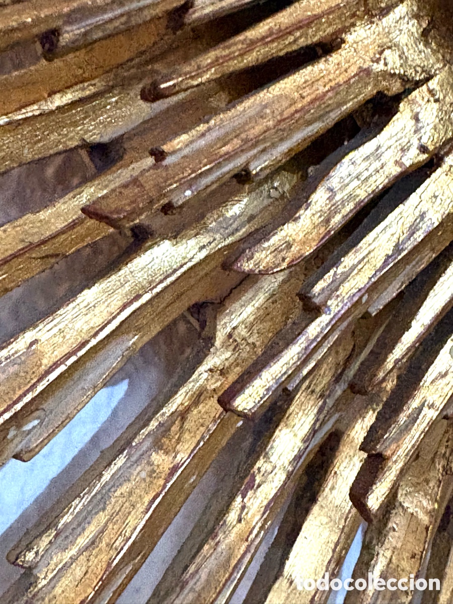 Antig&uuml;edades: ESPEJO SOL MADERA DORADA - Foto 11
