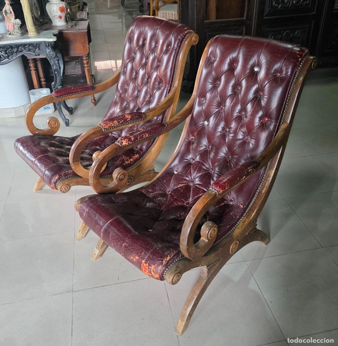 Antig&uuml;edades: 2 Butacas estilo Ingl&eacute;s - Foto 2