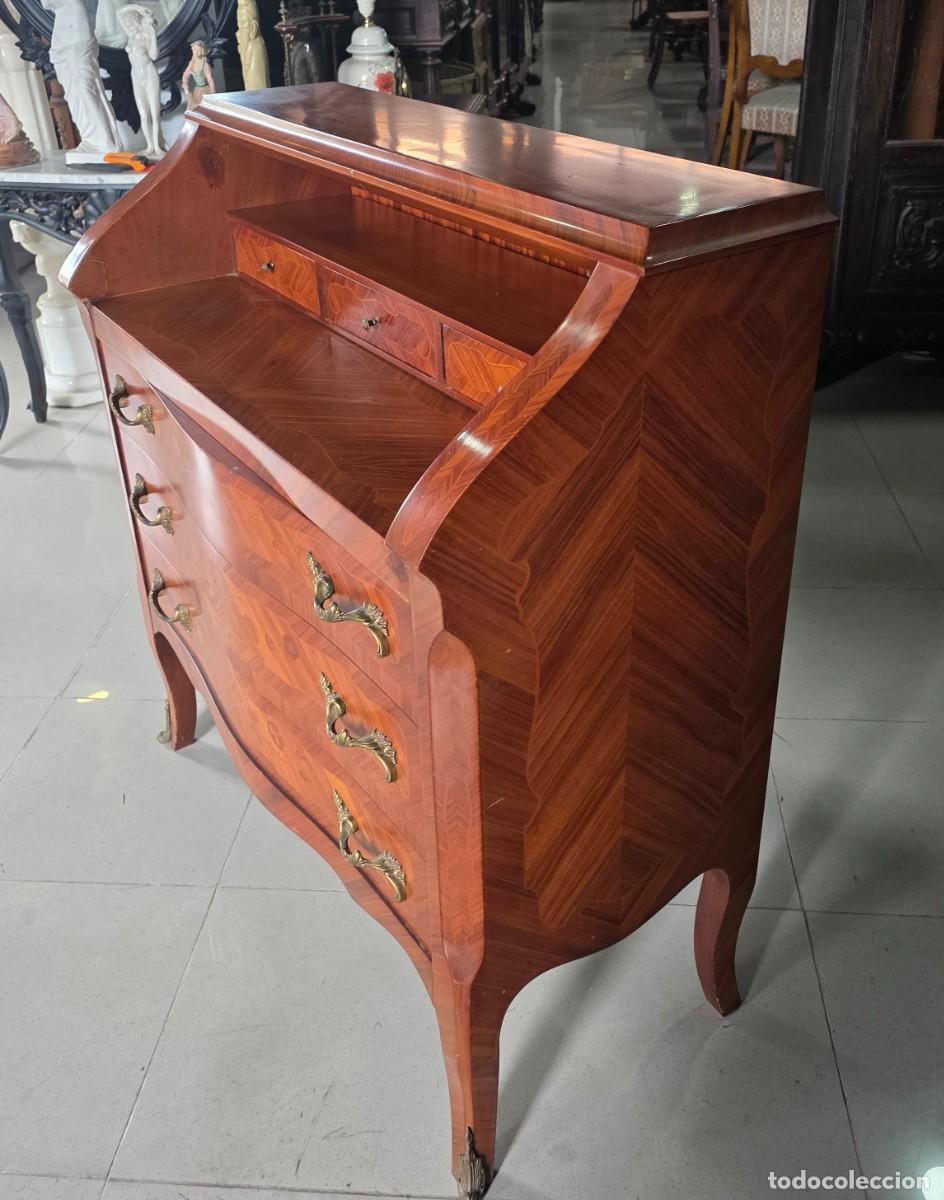 Antig&uuml;edades: Bur&oacute; estilo Luis XV con marqueter&iacute;a - Foto 3