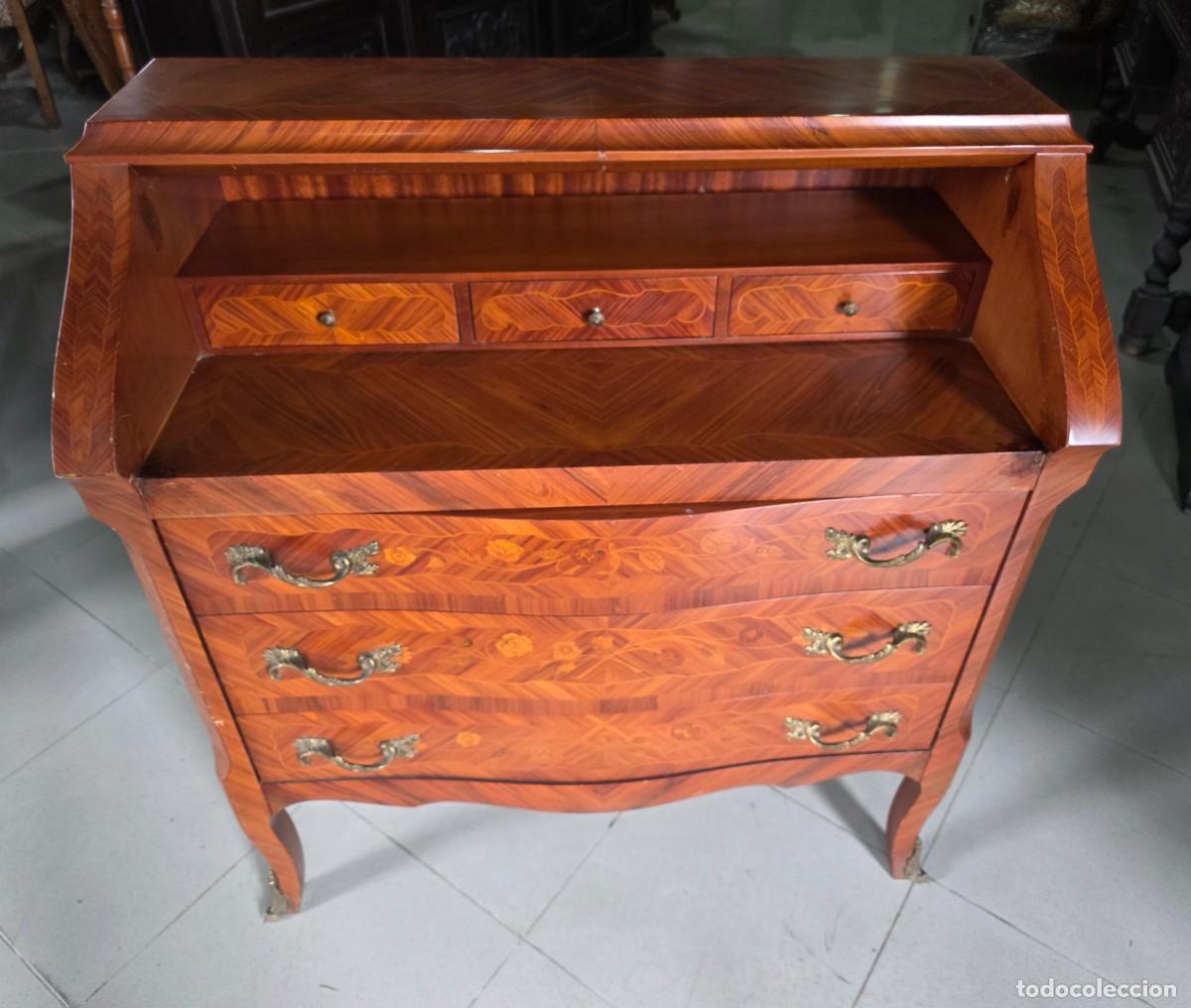 Antig&uuml;edades: Bur&oacute; estilo Luis XV con marqueter&iacute;a - Foto 5