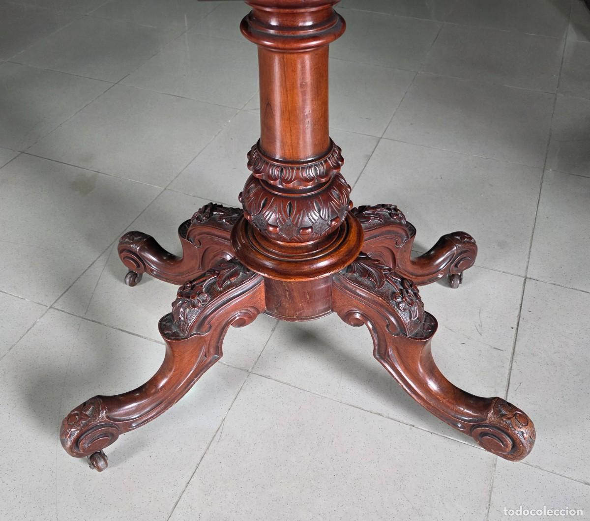 Antig&uuml;edades: Mesa de juego Isabelina de caoba - Foto 2