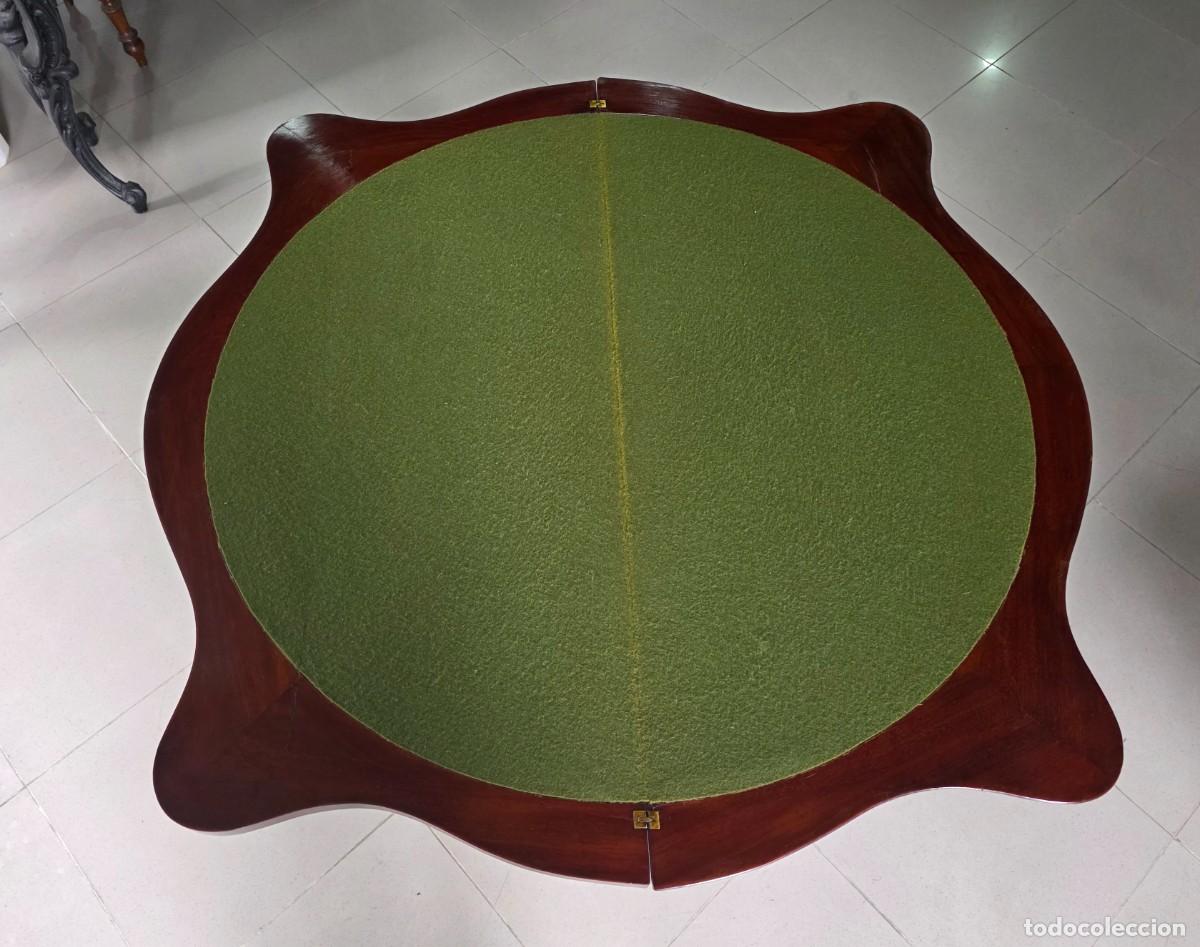 Antig&uuml;edades: Mesa de juego Isabelina de caoba - Foto 8