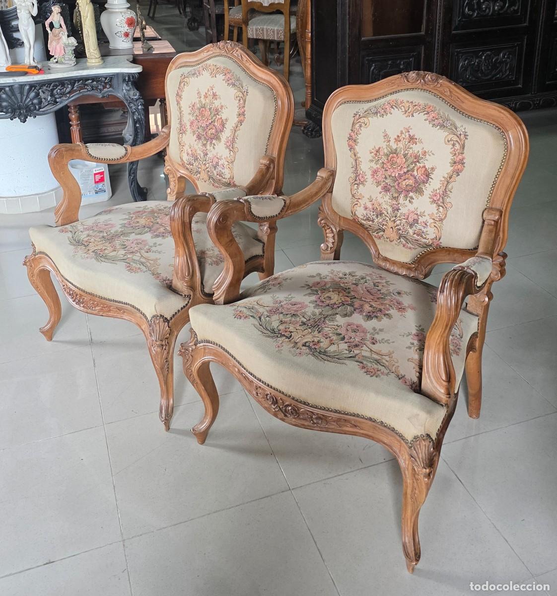 Antig&uuml;edades: 2 Sillones de estilo Luis XV - Foto 2