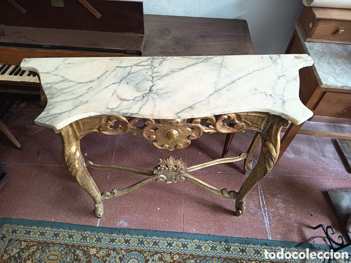 Antig&uuml;edades: Consola dorada estilo Louis xvi - Foto 2