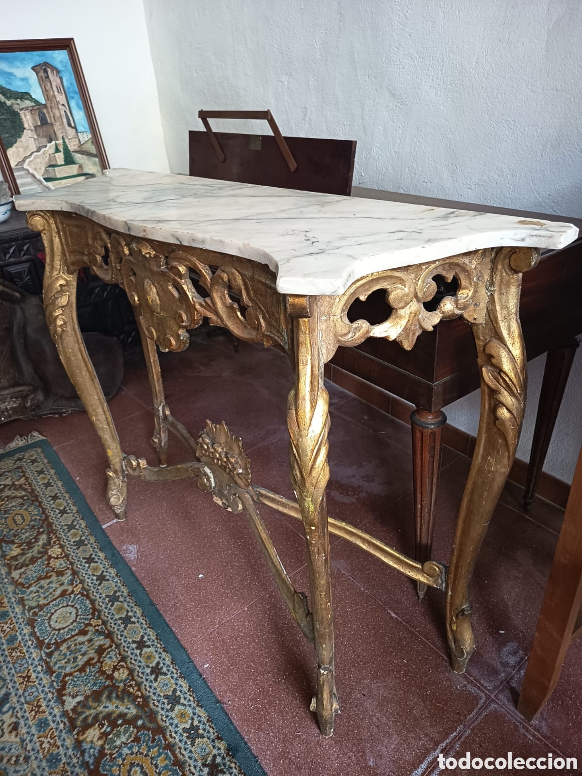 Antig&uuml;edades: Consola dorada estilo Louis xvi - Foto 3