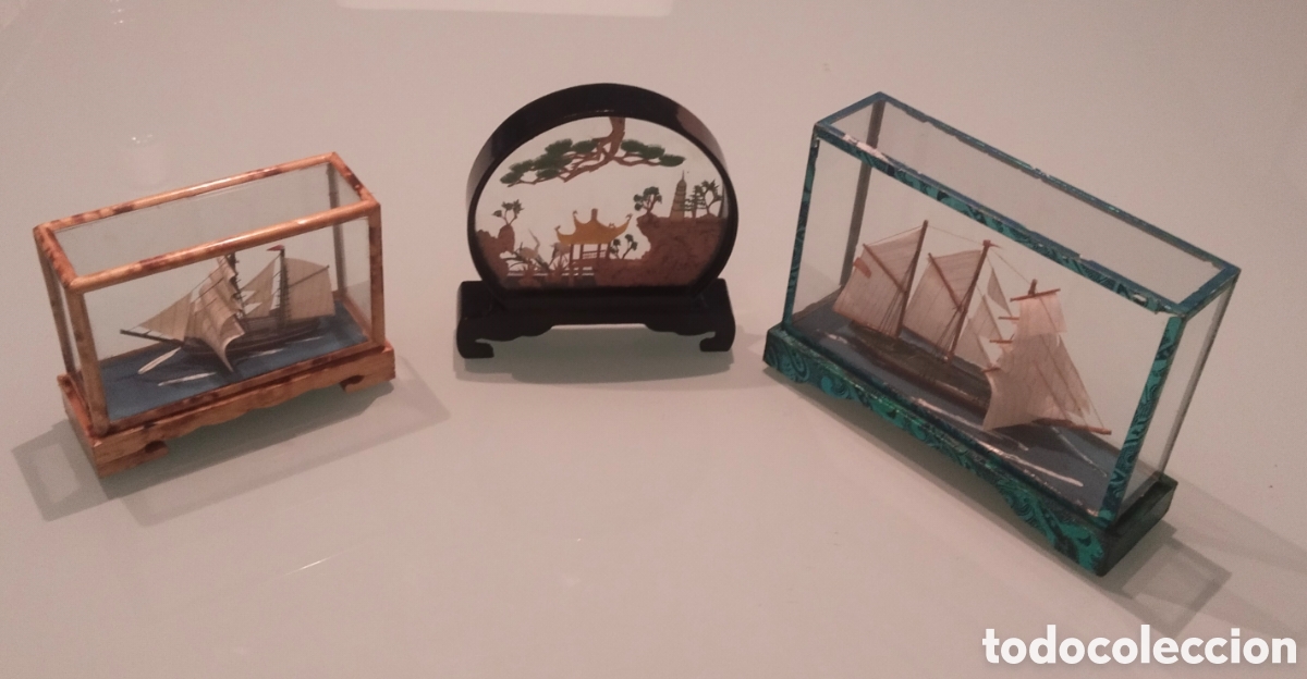 Antig&uuml;edades: Diorama chino y barcos vitrina - Foto 1