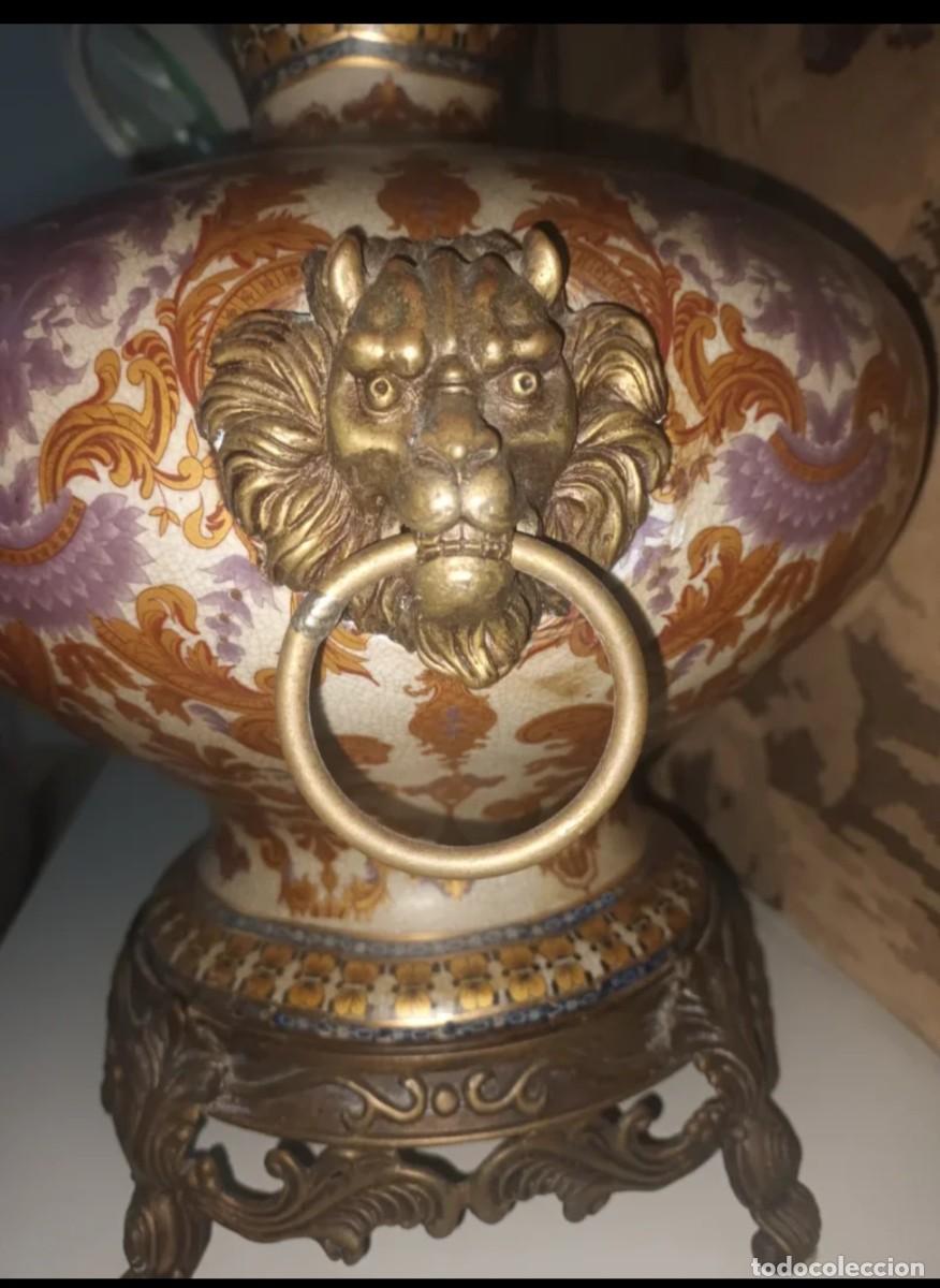 Antig&uuml;edades: Jarron porcelana y bronce - Foto 2