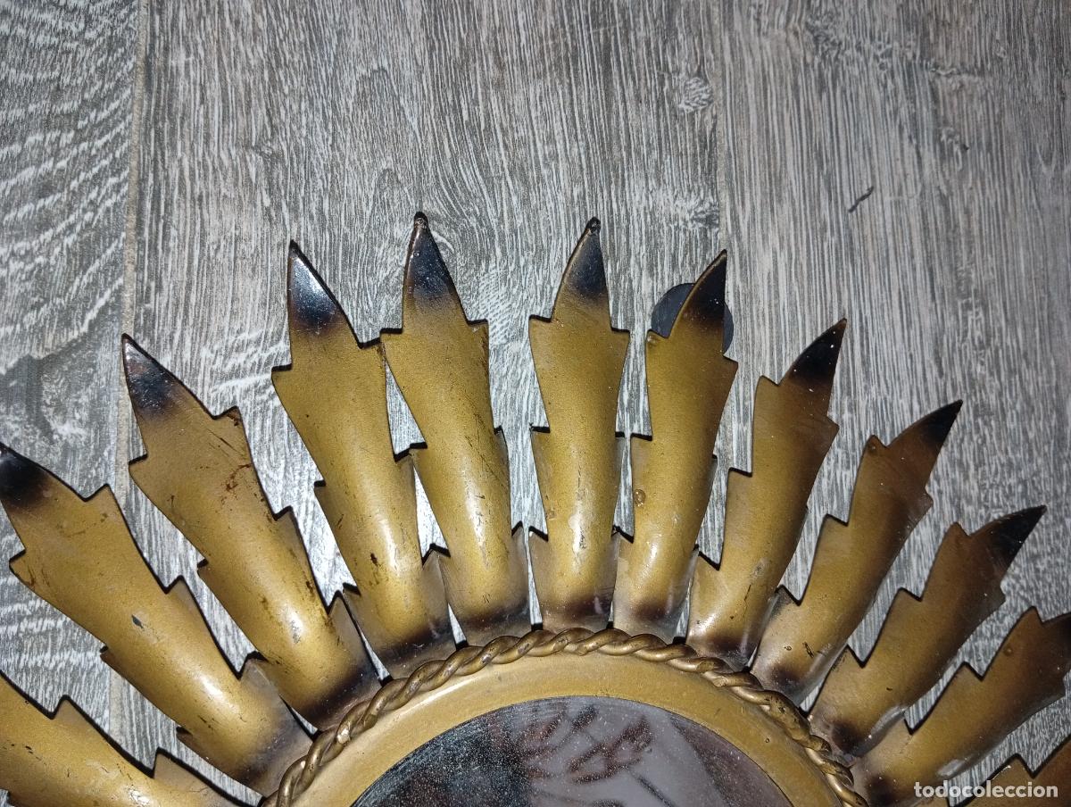 Antig&uuml;edades: Espejo Art deco tipo sol vintage 45 cms - Foto 2