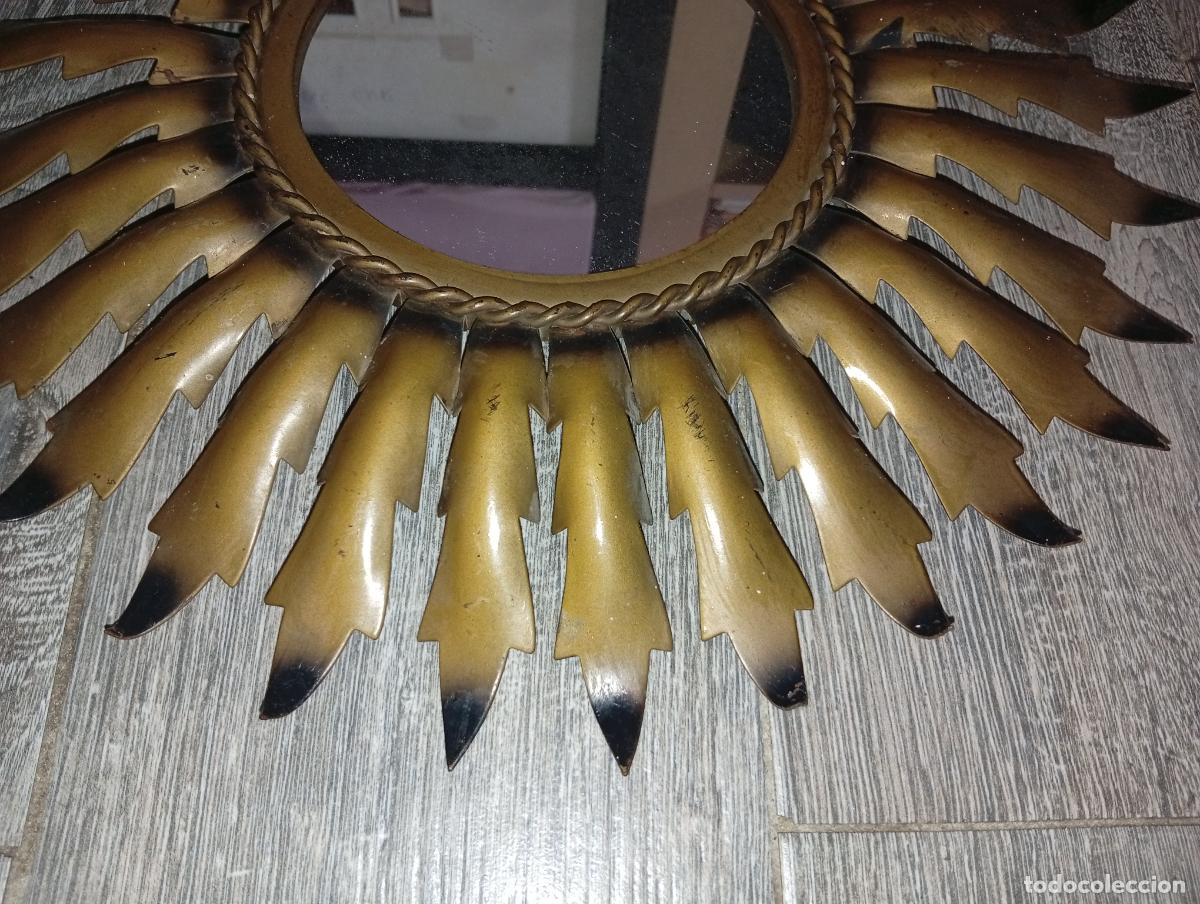 Antig&uuml;edades: Espejo Art deco tipo sol vintage 45 cms - Foto 4