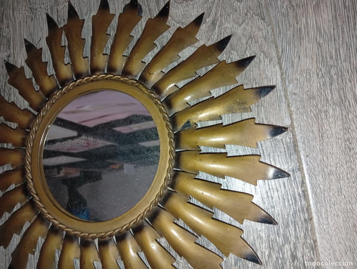 Antig&uuml;edades: Espejo Art deco tipo sol vintage 45 cms - Foto 5