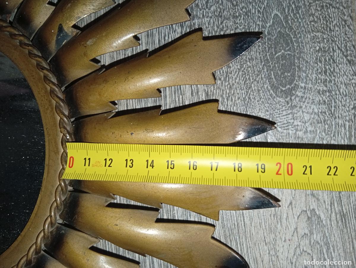 Antig&uuml;edades: Espejo Art deco tipo sol vintage 45 cms - Foto 8