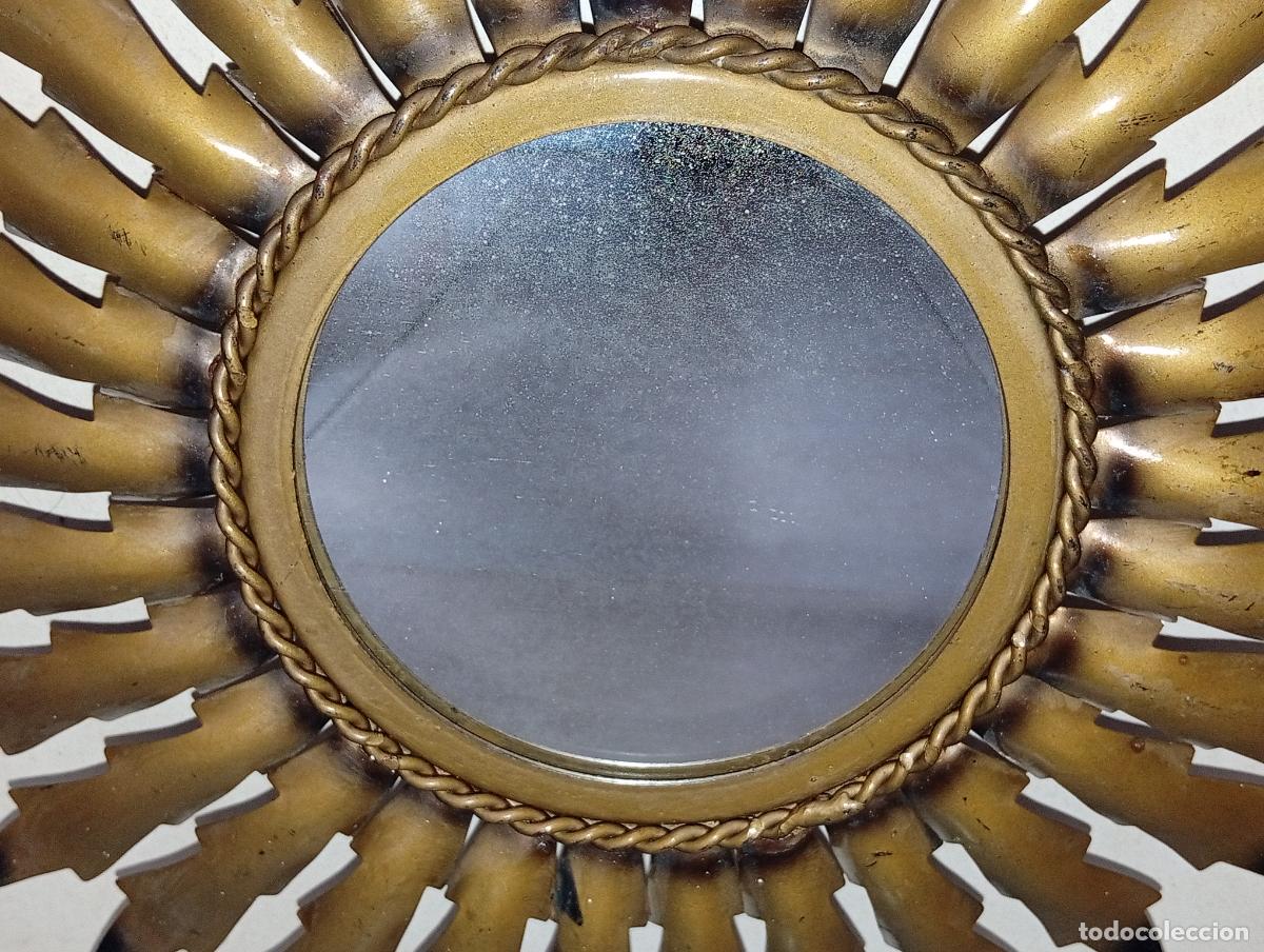 Antig&uuml;edades: Espejo Art deco tipo sol vintage 45 cms - Foto 11