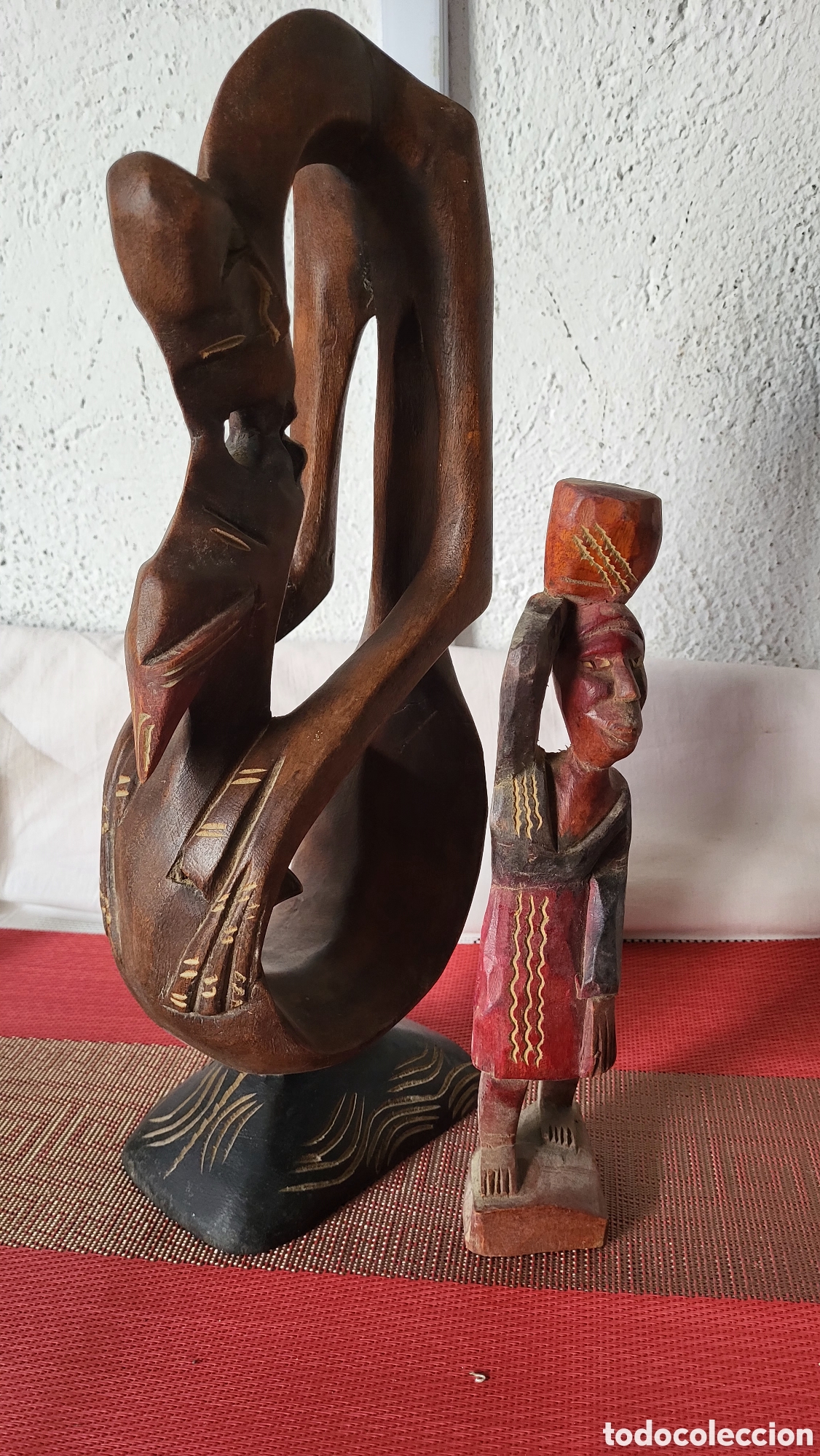 Antig&uuml;edades: Figuras antiguas Africanas madera - Foto 3