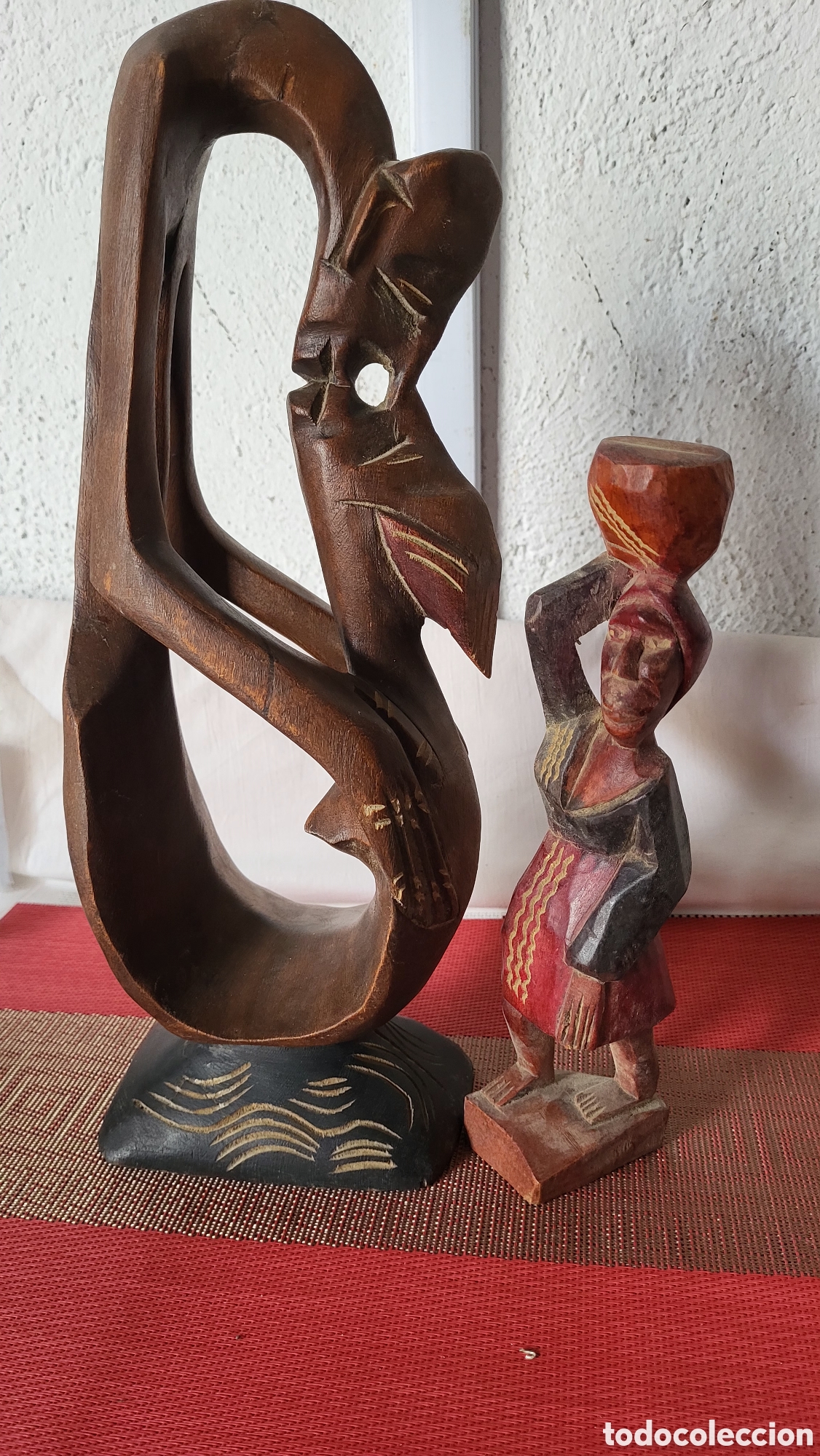Antig&uuml;edades: Figuras antiguas Africanas madera - Foto 5