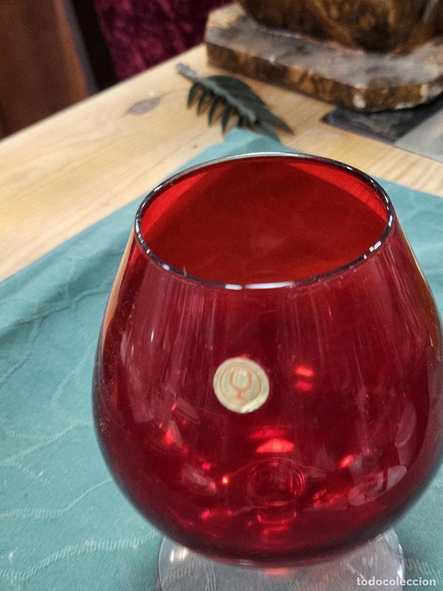 Antig&uuml;edades: copa de cristal granate antigua - Foto 2