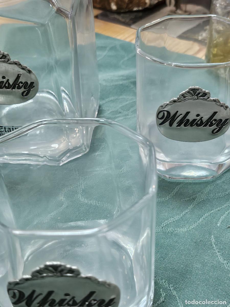 Antig&uuml;edades: botella de wisqui y 4 vasos - Foto 5