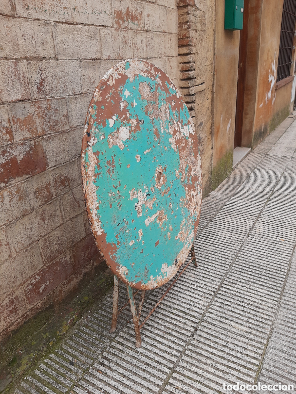 Antig&uuml;edades: Mesa abatible francesa de jardin - Foto 2
