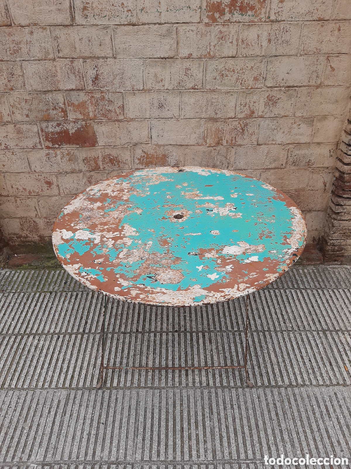 Antig&uuml;edades: Mesa abatible francesa de jardin - Foto 8