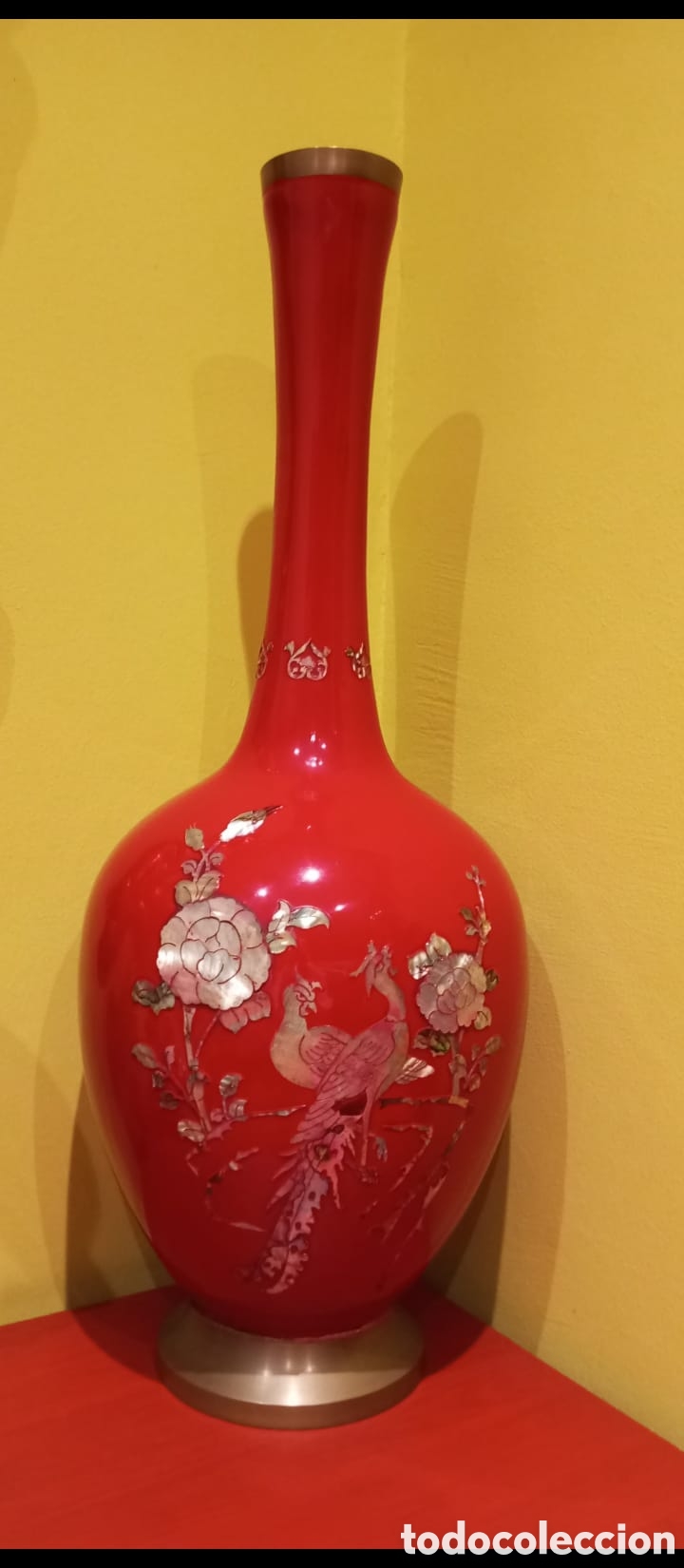 Antig&uuml;edades: JARRON COREANO LACADO EN ROJO - Foto 2