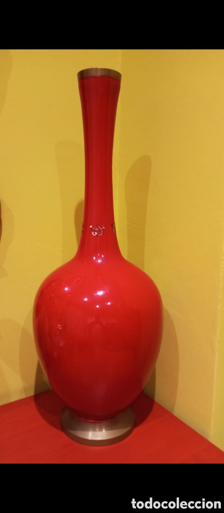Antig&uuml;edades: JARRON COREANO LACADO EN ROJO - Foto 3