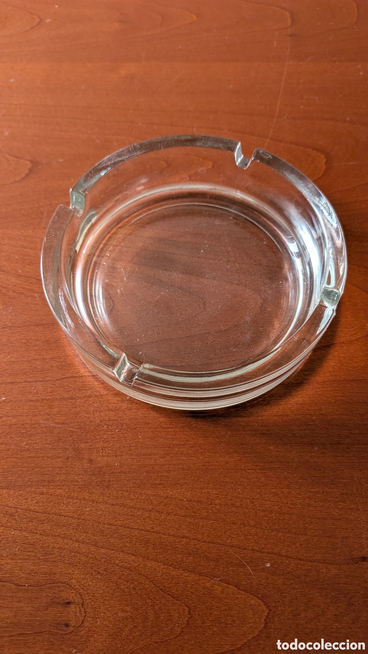 Antig&uuml;edades: Cenicero pesado de cristal trasparente - Foto 2