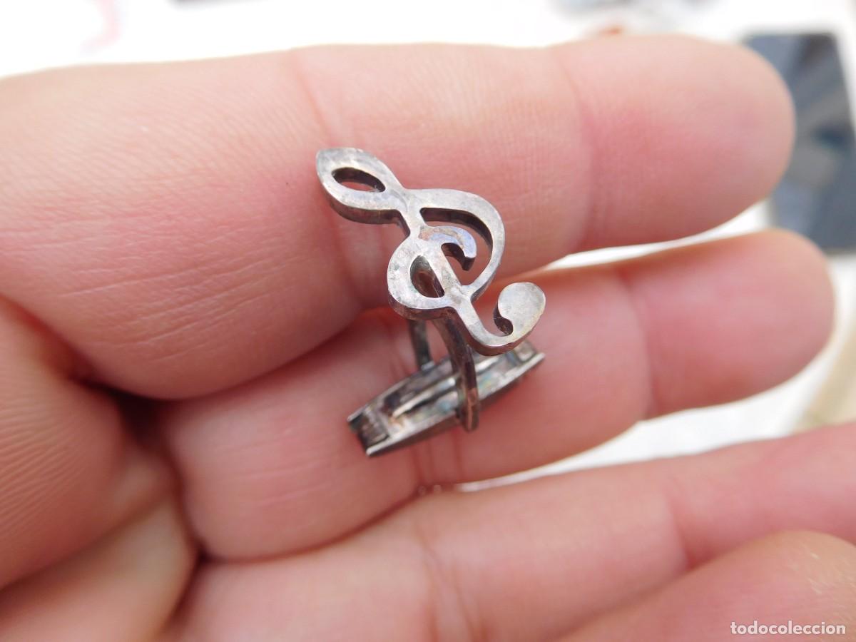 Antig&uuml;edades: Gemelo de plata nota musical - Foto 1