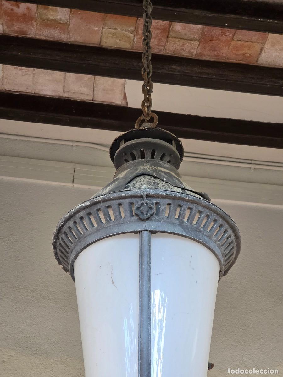 Antig&uuml;edades: Farol, Lampara de Techo - Aluminio - con Puerta - Foto 2