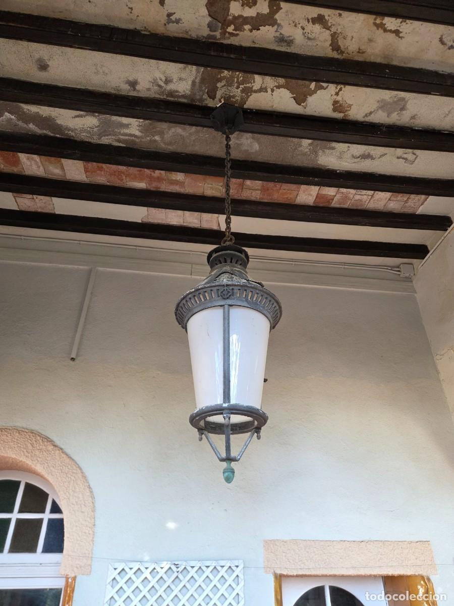 Antig&uuml;edades: Farol, Lampara de Techo - Aluminio - con Puerta - Foto 4