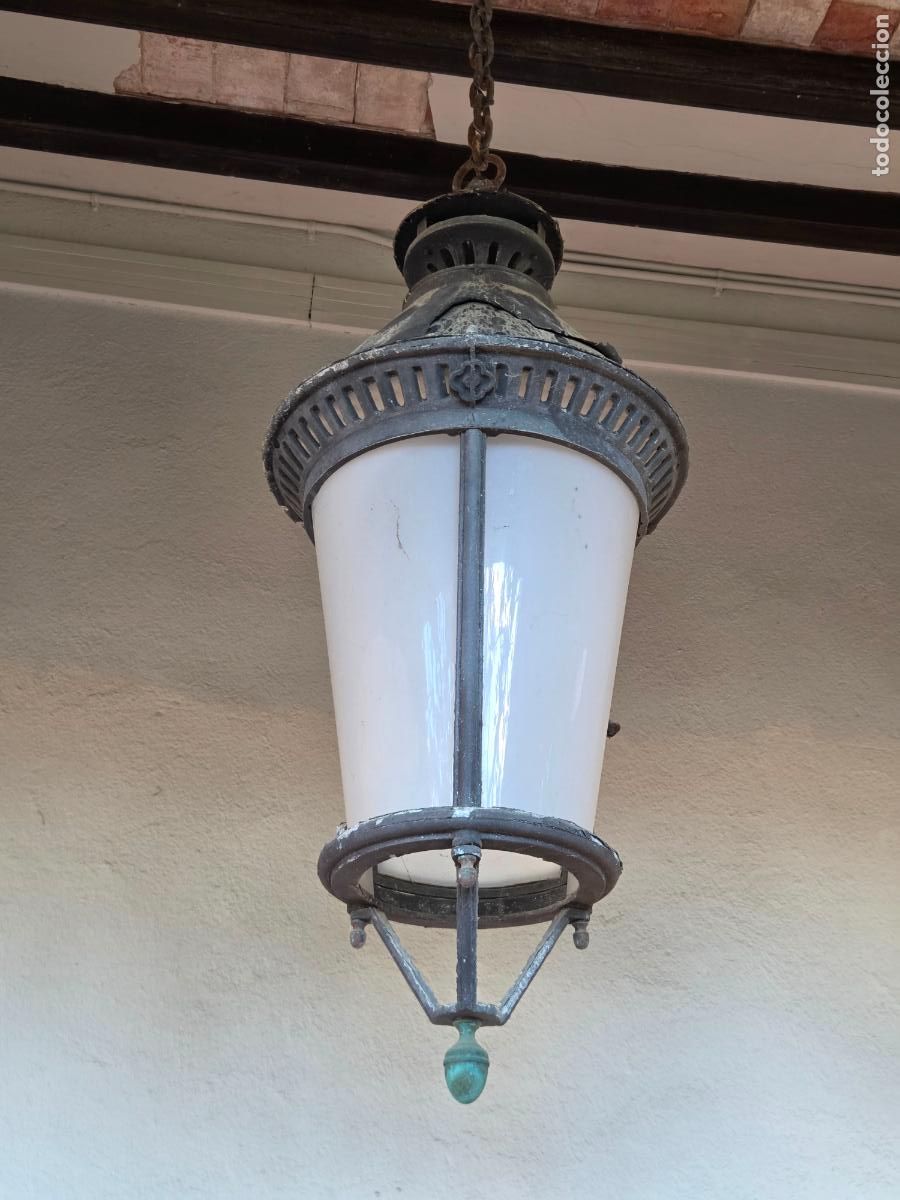 Antig&uuml;edades: Farol, Lampara de Techo - Aluminio - con Puerta - Foto 1
