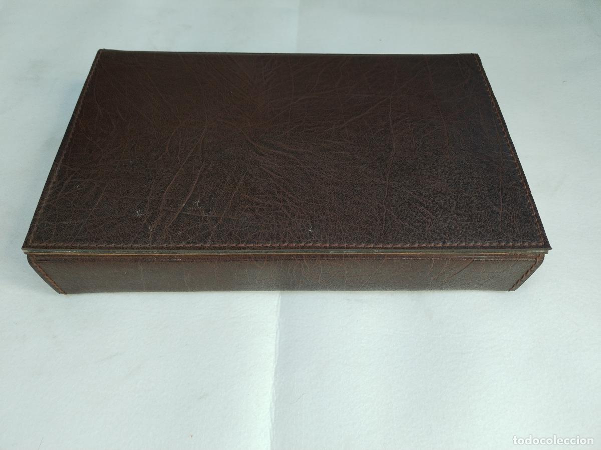 Antig&uuml;edades: caja forrada de piel vintage - Foto 2